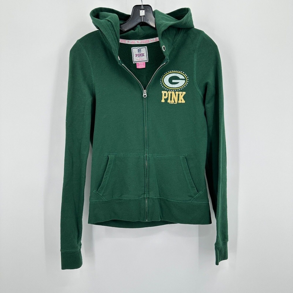 Victoria's Secret Pink Green Bay Packers Hoodie Sweatshirt‎ S Green Football